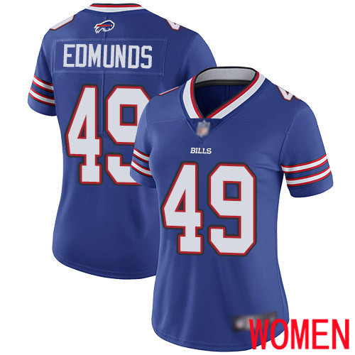 Women Buffalo Bills 49 Tremaine Edmunds Royal Blue Team Color Vapor Untouchable Limited Player NFL Jersey
